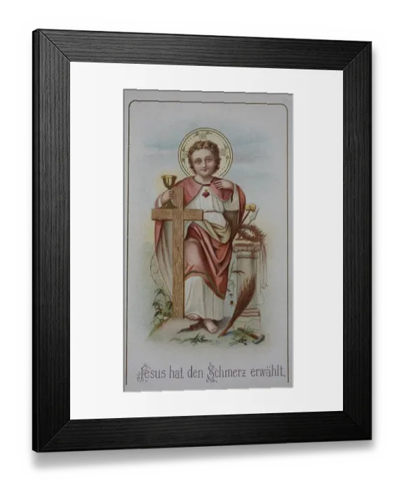 Framed Print : Communion picture, Jesus with cross and chalice Framed Print : Communion picture, Jesus with cross and chalice