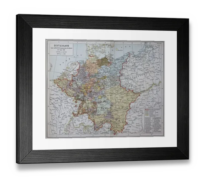Framed Print : Map of Germany at the outbreak of the French Revolution in 1789 Framed Print : Map of Germany at the outbreak of the French Revolution in 1789