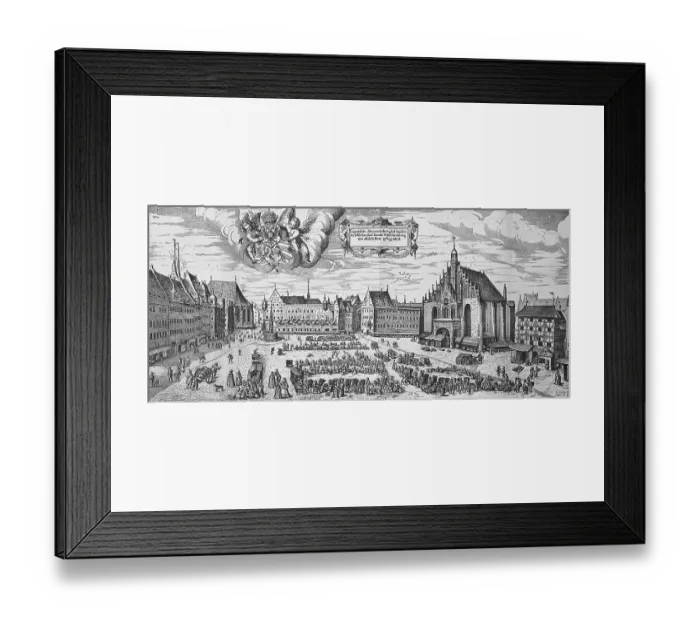 Framed Print : View of the Main Market Square in Nuremberg