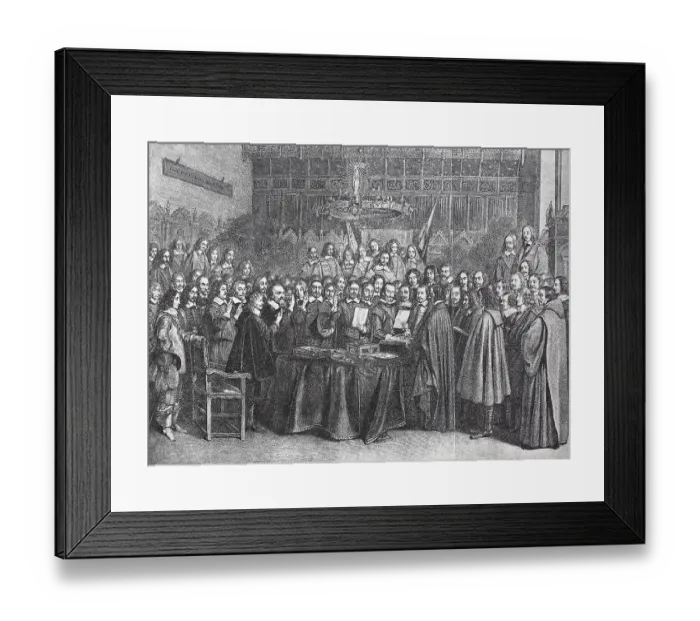 Framed Print : The Peace of Muenster ended the Eighty Years War between Spain and the Republic of the Seven United Netherlands