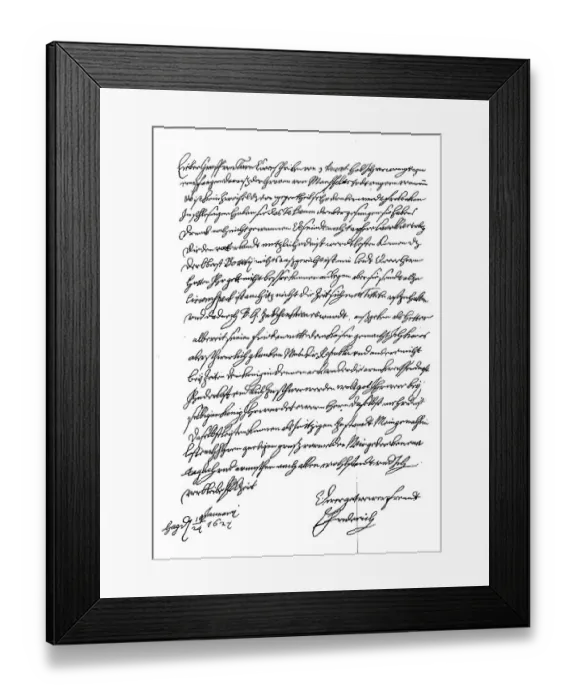 Framed Print : Letter from Frederick V of the Palatinate to Count Matthias Thurn