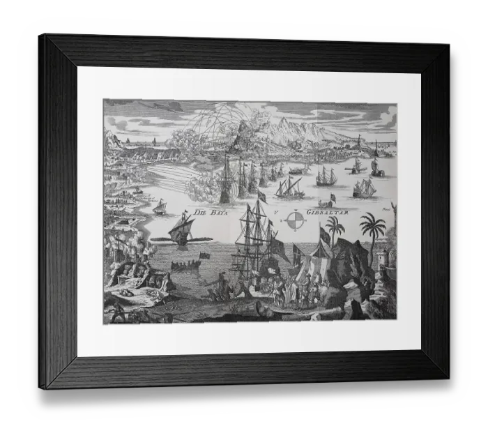 Framed Print : The siege of Gibraltar by the Spanish in 1727 Framed Print : The siege of Gibraltar by the Spanish in 1727