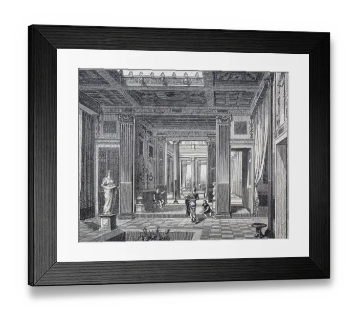 Framed Print : Roman dwelling house in the Middle Ages