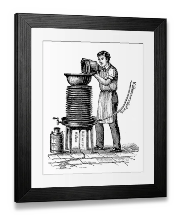 Framed Print : Dairy, milk cooler after W. Schmidt, c Framed Print : Dairy, milk cooler after W. Schmidt, c