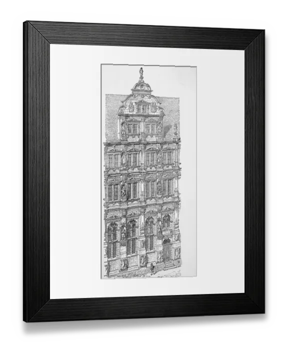 Framed Print : Friedrichsbau at Heidelberg Castle around 1880