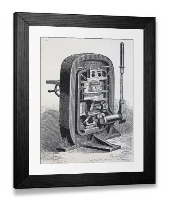 Framed Print : Printing, Gilding Press of the Karl Krause Machine Factory