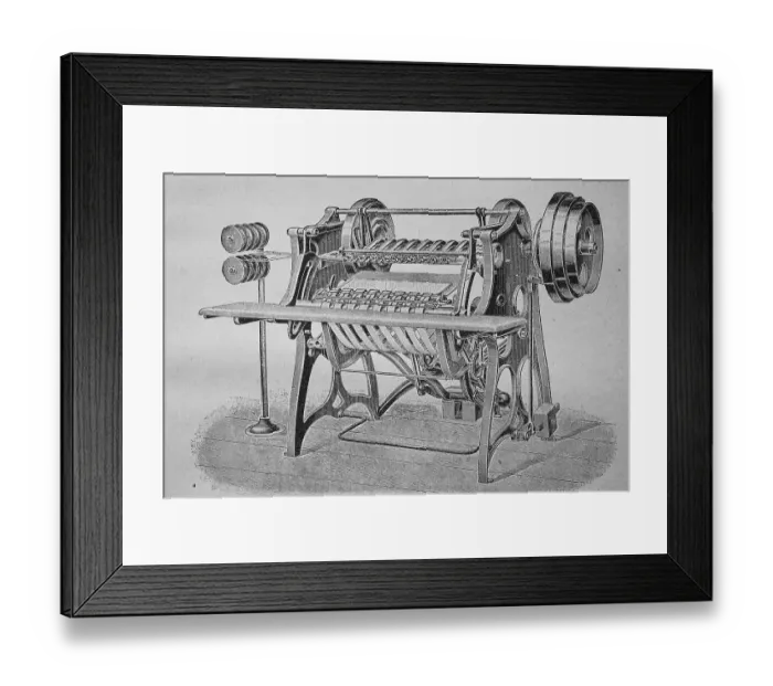 Framed Print : Printing, wire book stitcher Imperial II of Maschinenfabrik Gebrueder Brehmer
