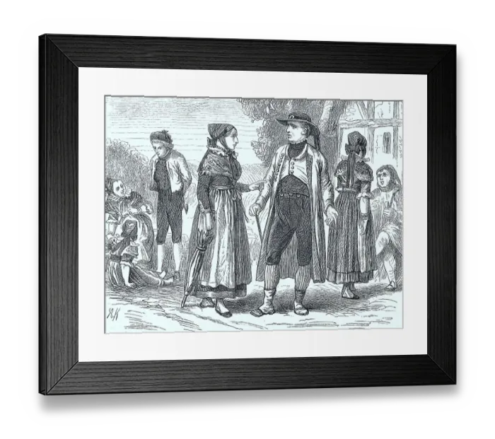 Framed Print : Folk traditional costume from Westphalia in 1870