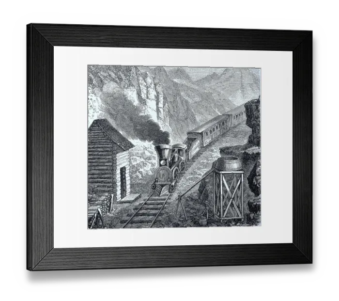 Framed Print : A stop on the Pacifi c Railway in the Rocky Mountains in 1880