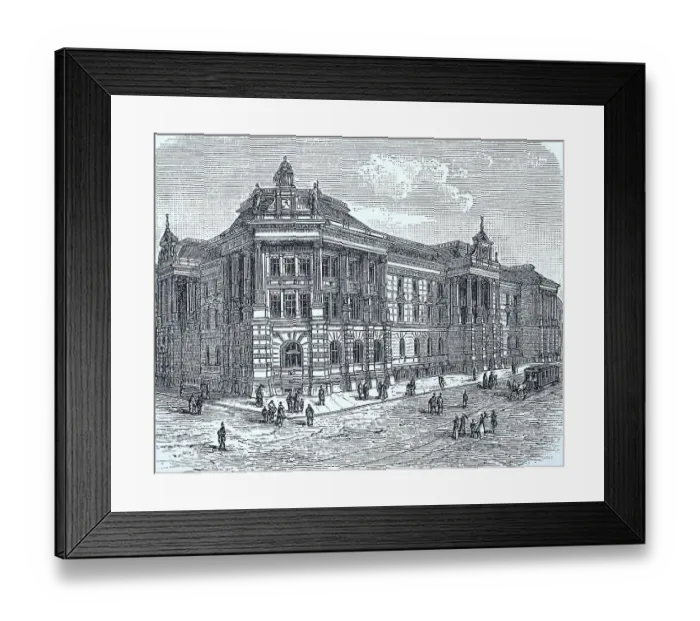 Framed Print : The new Palace of Justice in Dresden in 1880