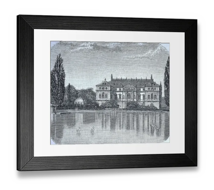 Framed Print : The Palace in the Great Garden in Dresden in 1878