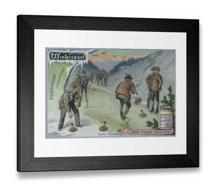 Framed Print : Winter sports series, curling, Alpine countries Framed Print : Winter sports series, curling, Alpine countries