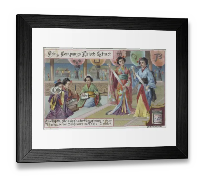 Framed Print : Series From Japan, Geishas or Dancers in a Tea House of Yoshivara in Tokyo