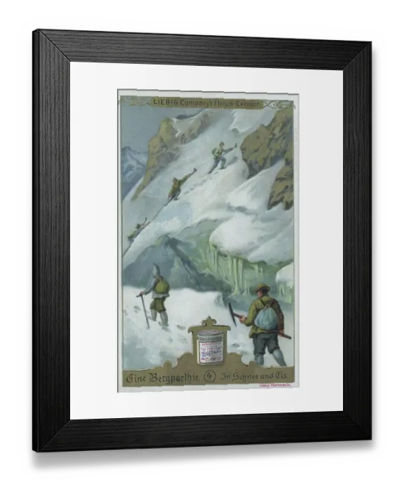 Framed Print : Series A mountain party, in snow and ice Framed Print : Series A mountain party, in snow and ice