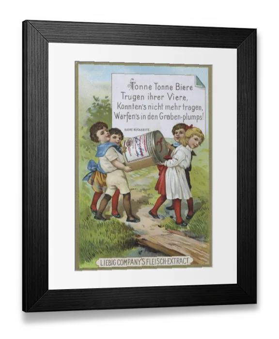 Framed Print : Picture series children and proverbs: Ton ton ton of beers Framed Print : Picture series children and proverbs: Ton ton ton of beers