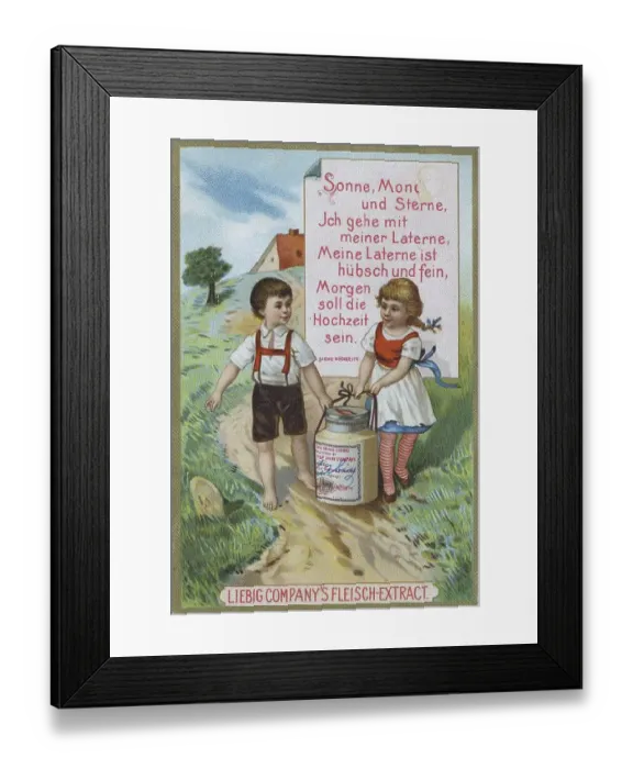 Framed Print : Picture series children and proverbs: Sun moon and stars