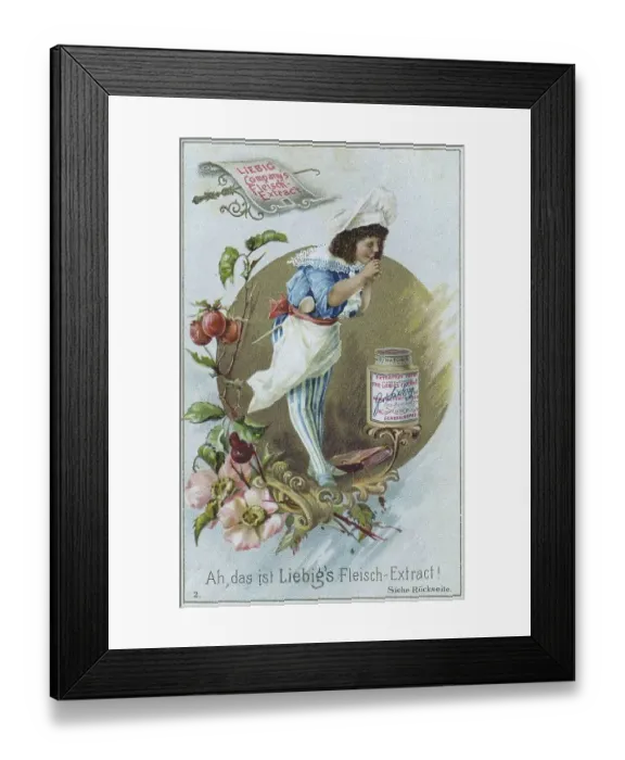 Framed Print : Picture series the cook, Ah, that is Liebig's meat extract Framed Print : Picture series the cook, Ah, that is Liebig's meat extract