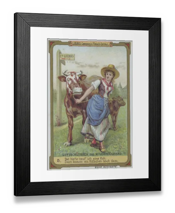 Framed Print : Picture series castles in the air of the milkmaid: and for this I'll buy a cow Framed Print : Picture series castles in the air of the milkmaid: and for this I'll buy a cow