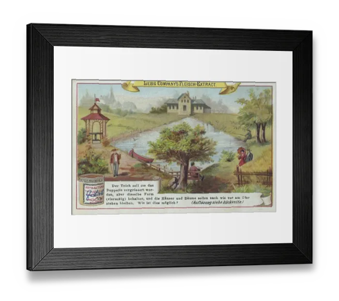 Framed Print : Picture series puzzle: The pond should be doubled in size Framed Print : Picture series puzzle: The pond should be doubled in size