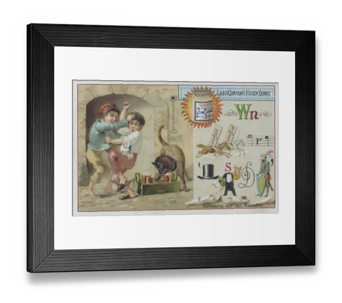 Framed Print : Picture series letter puzzle, historical Framed Print : Picture series letter puzzle, historical