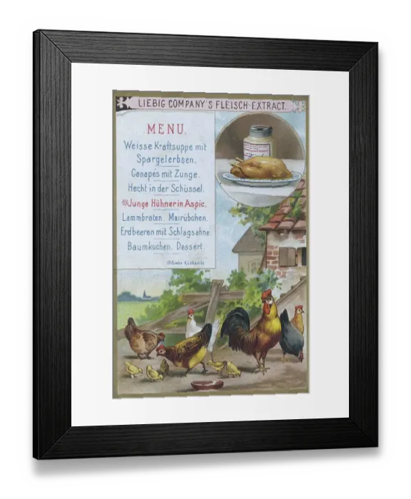 Framed Print : Picture series Menu, with Chicken Framed Print : Picture series Menu, with Chicken