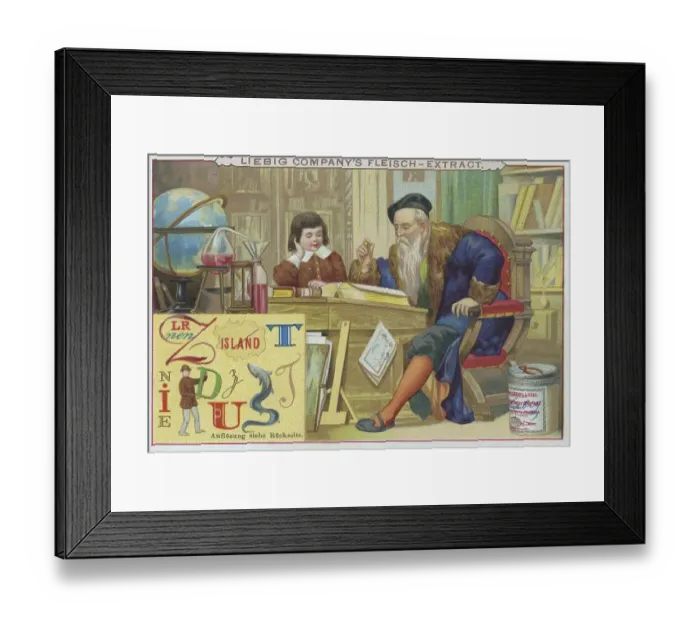Framed Print : Picture series Riddles, syllable riddles