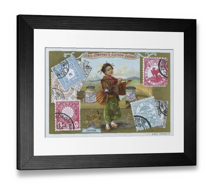 Framed Print : Picture series Countries and Stamps and Motifs