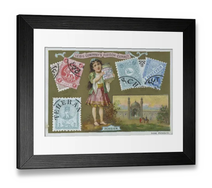 Framed Print : Picture series Countries and Stamps and Motifs