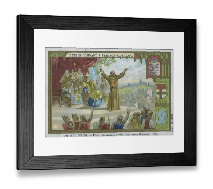 Framed Print : Picture series First Crusade, Peter of Amiens preaches the First Crusade 1096