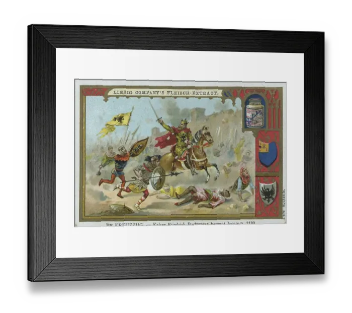 Framed Print : Picture series third crusade, Emperor Frederick Barbarossa berennt Iconium