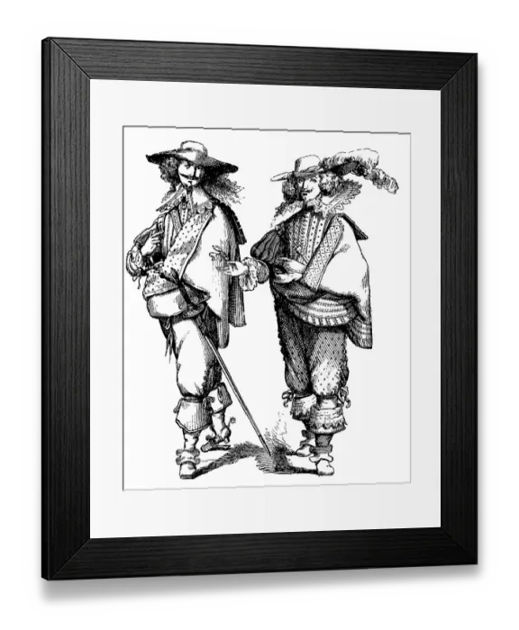 Framed Print : Elegant French Gentlemen of 1628 Framed Print : Elegant French Gentlemen of 1628