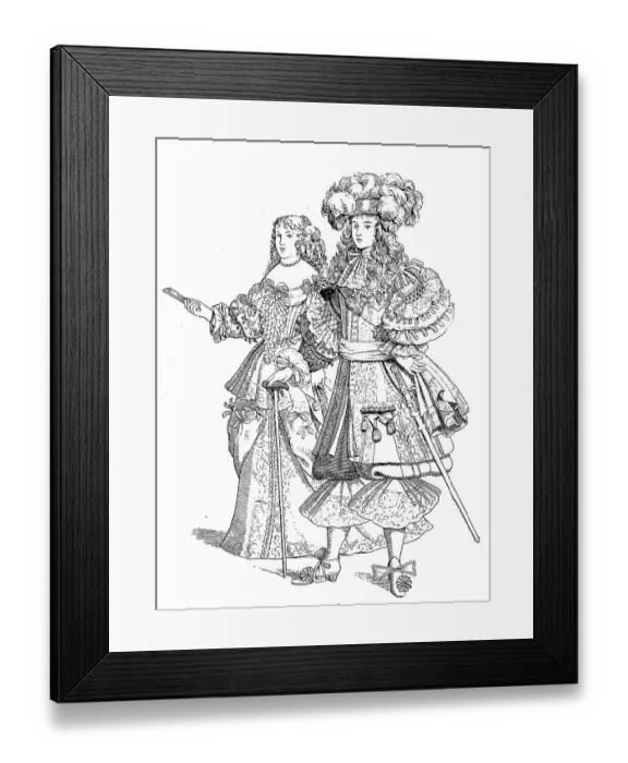 Framed Print : King Louis XIV with his wife, in 1660 Framed Print : King Louis XIV with his wife, in 1660