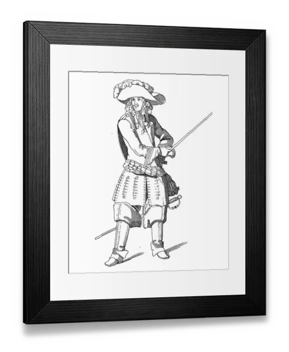 Framed Print : Gendarme Officer under Louis XIV 1675 Framed Print : Gendarme Officer under Louis XIV 1675