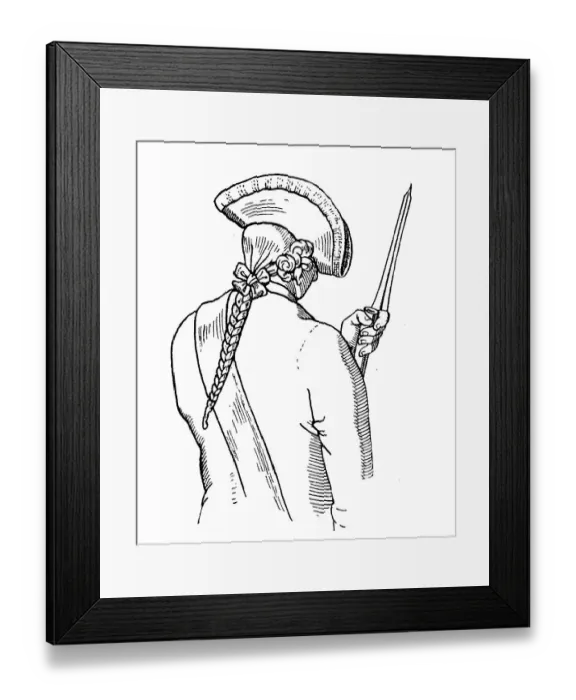 Framed Print : Soldier with a pigtail, 18th century