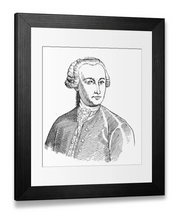 Framed Print : Perruecke ca. 1750, Professor Haeberlein von Helmstaedt Framed Print : Perruecke ca. 1750, Professor Haeberlein von Helmstaedt