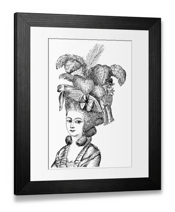 Framed Print : Lady with straw hat, 1780, France Framed Print : Lady with straw hat, 1780, France