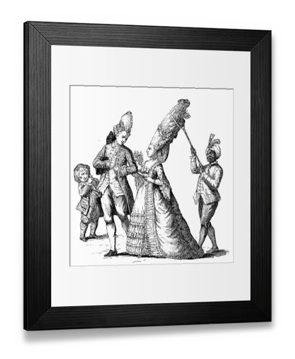 Framed Print : Costume around 1780 with high coiffure