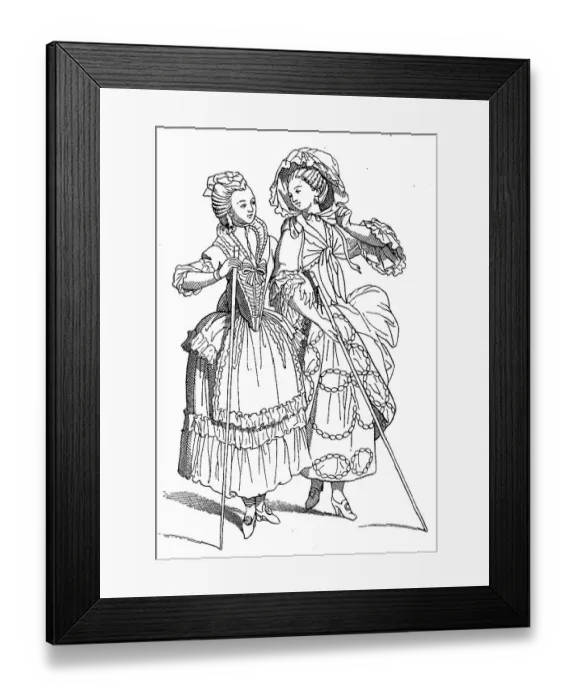 Framed Print : French Women in Promenade Costume Framed Print : French Women in Promenade Costume