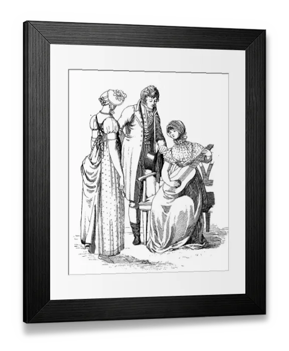 Framed Print : Men's and women's fashion in 1807