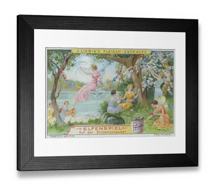 Framed Print : Series Elfenspiel, on the flower swing Framed Print : Series Elfenspiel, on the flower swing