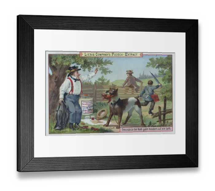 Framed Print : Series Proverbs, Friends in Need Go a Hundred on a Lot