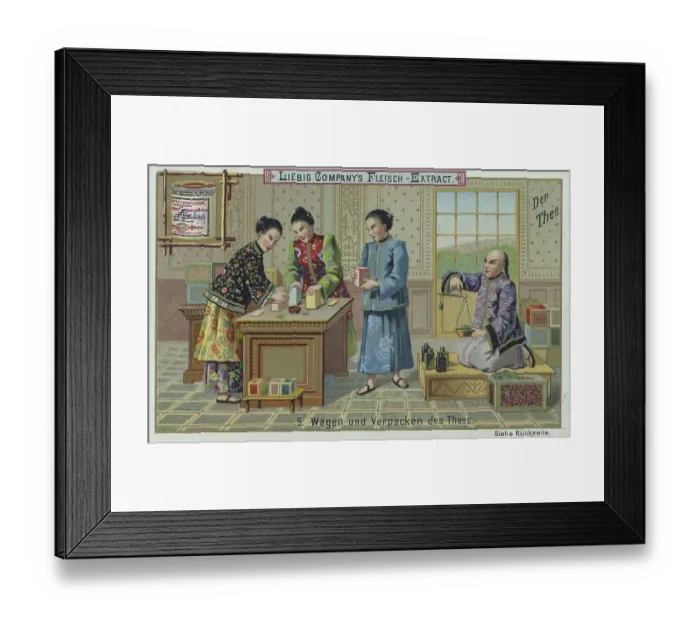 Framed Print : Series The Tea, weighing and packing the tea Framed Print : Series The Tea, weighing and packing the tea
