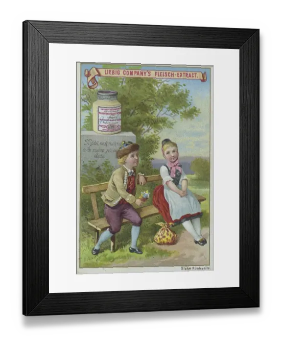 Framed Print : Series Proverbs with Children, Maedel ruck an meine gruene Seite