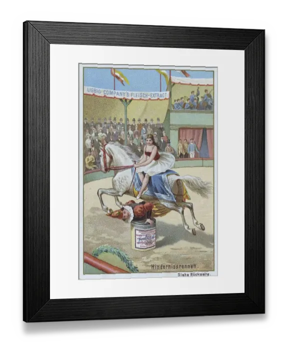 Framed Print : Series of horse dressage in the circus