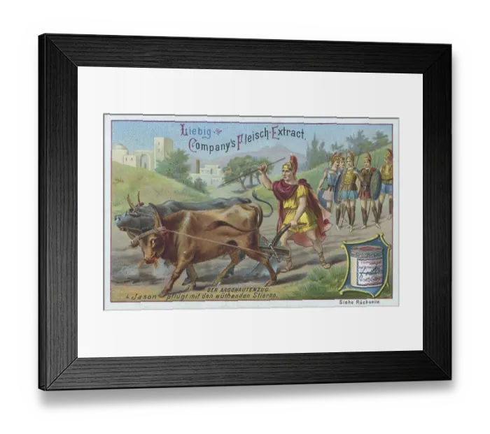 Framed Print : Series Der Argonautzug, Jason plows with the angry bulls