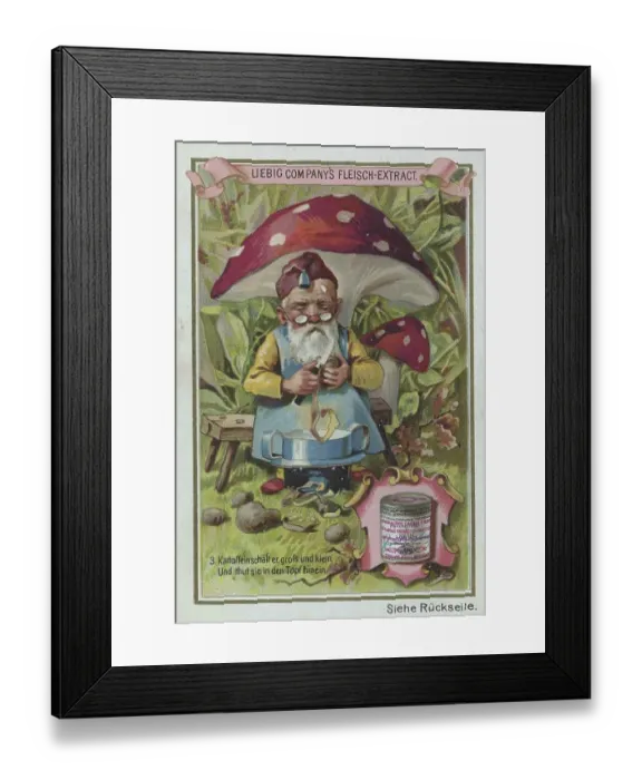 Framed Print : Series of the gnome Liebig uses meat extract Framed Print : Series of the gnome Liebig uses meat extract