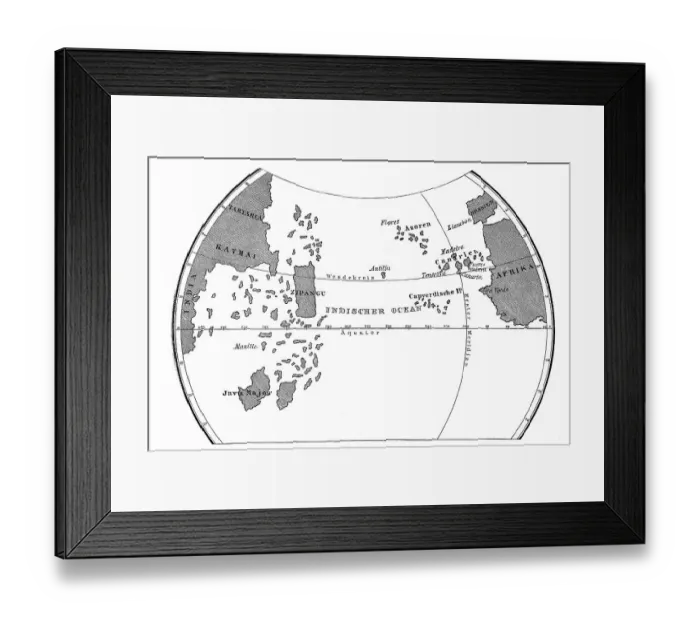 Framed Print : The World Map after Toscanelli Framed Print : The World Map after Toscanelli