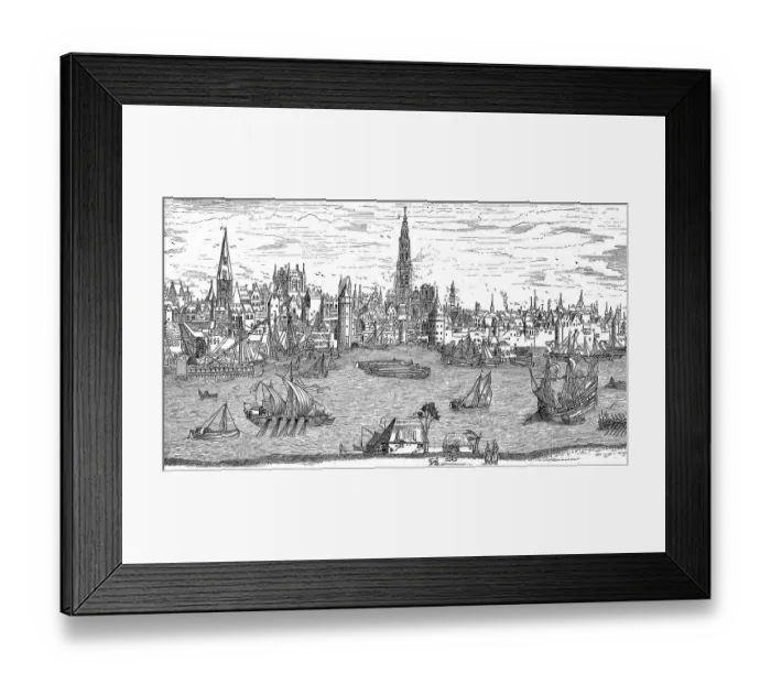 Framed Print : Panorama of Antwerp, Belgium, at the beginning of the 16th century Framed Print : Panorama of Antwerp, Belgium, at the beginning of the 16th century