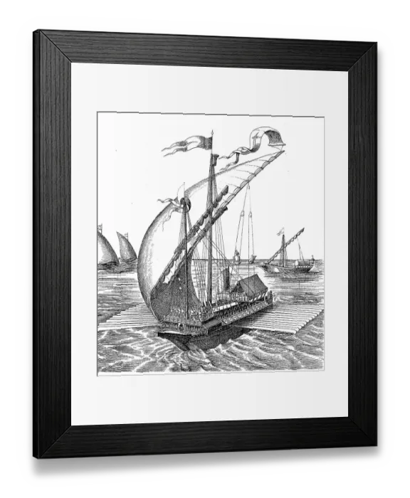 Framed Print : Venetian galley with 26 oars, oars Framed Print : Venetian galley with 26 oars, oars