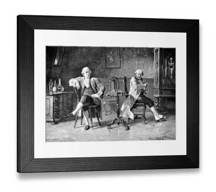 Framed Print : Two noble gentlemen have their game of chess